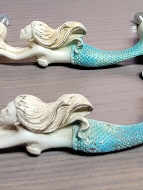 Turquoise Mermaid Drawer Pulls - Pair